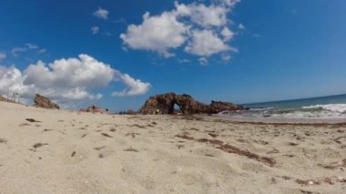 Zaman aşımı plajı. Tropik bir manzara. Yaz seyahatleri. Jericoacoara Ceara Brezilya.