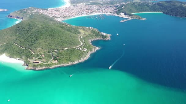 Paysage Paisible Ville Côtière Région Des Lacs Rio Janeiro Brésil — Video