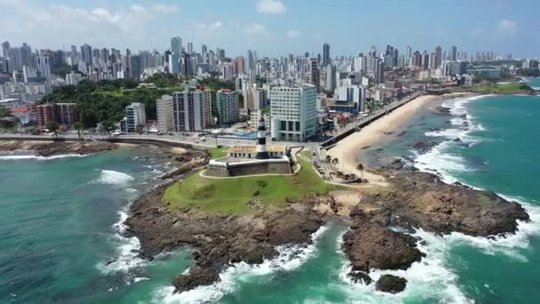 Bahia Brezilya Nın Salvador Eyaletinin Şehir Manzarası Tropik Turizm Şehri — Stok video
