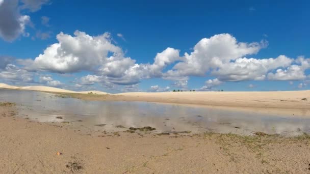 Panorama Lotu Ptaka Jericoacoara Ceara Brazylia Malownicze Letnie Wydmy Plaży — Wideo stockowe