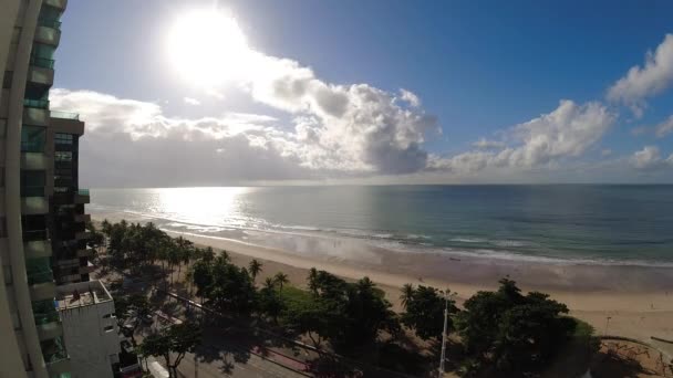 Praia Timelapse Cenário Tropical Destinos Viagem Verão Recife Pernambuco Brasil — Vídeo de Stock