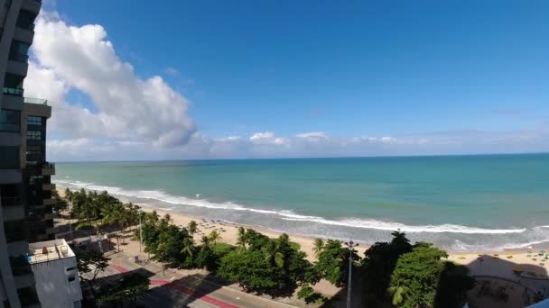 Praia Timelapse Cenário Tropical Destinos Viagem Verão Recife Pernambuco Brasil — Vídeo de Stock