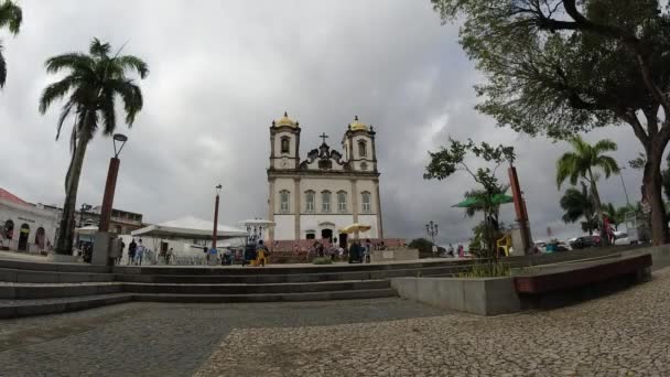 Bonfim Kyrka Centrala Salvador Bahia Brasilien Historiska Byggnader Turism Vykort — Stockvideo