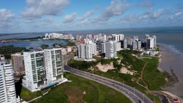 Panning Ampla Paisagem Edifícios Históricos Capital Cidade Maranhão Centro São — Vídeo de Stock