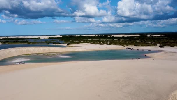 Jericoacoara Ceará Brasil Paisagem Aérea Paisagens Praia Tropical Para Destino — Vídeo de Stock