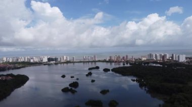 Başkent Maranhao 'nun tarihi binaları geniş bir alana yayılmış durumda. Sao Luis Maranhao Brezilya şehir merkezi. Kuzeydoğu Brezilya. Turizm simgesi. Seyahat hedefi.