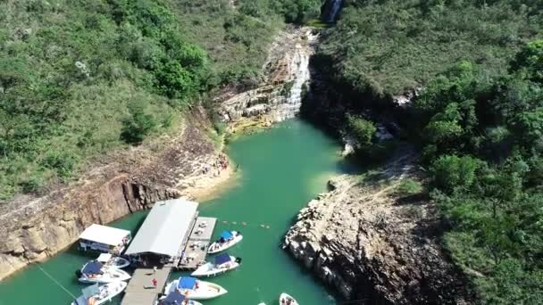 Capitolio Lagune Toerisme Bezienswaardigheid Minas Gerais Brazilië Beroemde Furnas Dam — Stockvideo