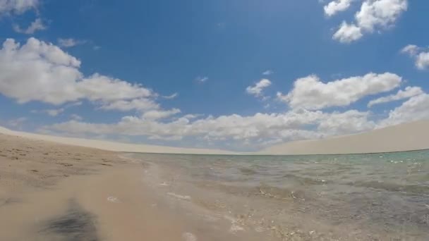 Praia Timelapse Cenário Tropical Destinos Viagem Verão Jericoacoara Ceará Brasil — Vídeo de Stock