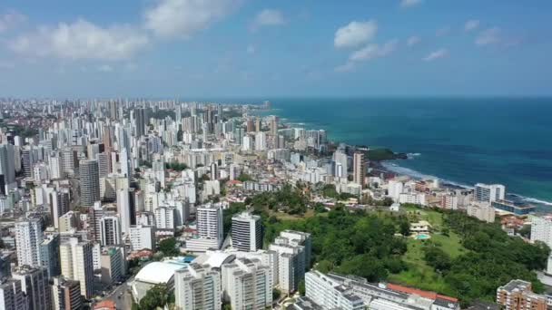 Cityscape Salvador State Bahia Brazil Tropical Scene Tourism City Northeast — Stock Video