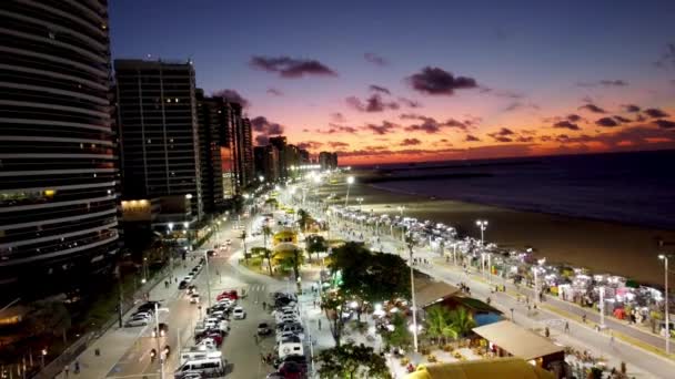 Paisagem Praia Tropical Fortaleza Estado Ceará Brasil Cenário Tropical Destinos — Vídeo de Stock