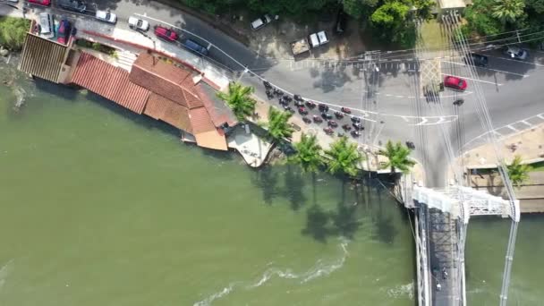 Закриття Широке Прибережного Міста Сан Вісенте Штату Сан Паулу Бразилії — стокове відео