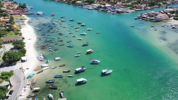 Água Azul Turquesa Cidade Costeira Lagos Região Turismo Região Referência — Vídeo de Stock
