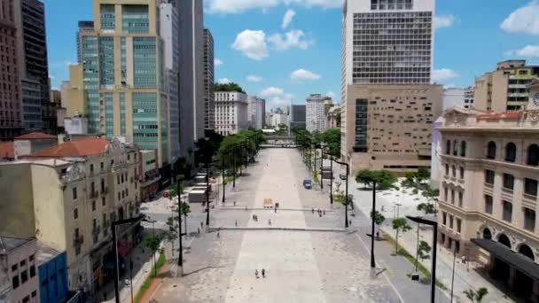 Anhangabau Valley Sao Paulo Belvárosában Brazília Lenyűgöző Táj Történelmi Belvárosában — Stock videók