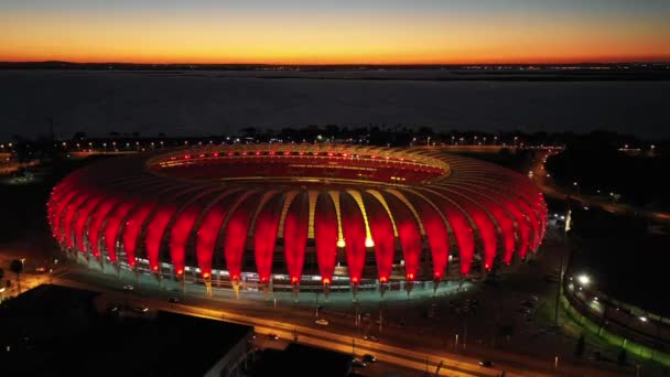 Pôr Sol Estádio Centro Esportivo Centro Porto Alegre Brasil Rio — Vídeo de Stock
