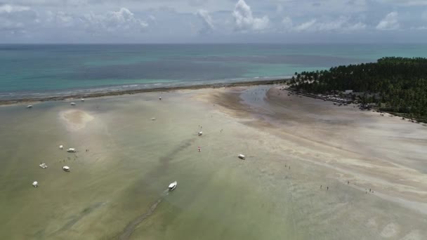 Destinos Viagem Lendários Costeiros Paisagens Tropicais Praia Caribe Água Baía — Vídeo de Stock