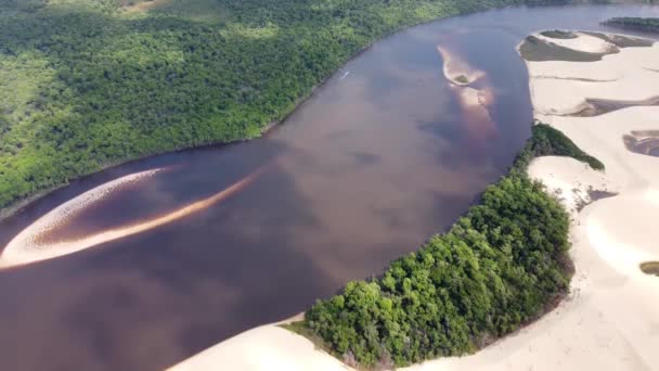 Sanddünen Und Regenwasserlagunen Nordöstlichen Brasilianischen Paradies Reiseziele Aller Welt Tropische — Stockvideo