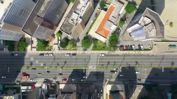Panorámica Amplia Ciudad Costera Sao Vicente Estado Sao Paulo Brasil — Vídeos de Stock