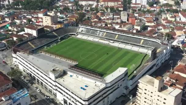 Panning Wide Famous Urbano Caldeira Stadium Coastal City Santos State — стоковое видео