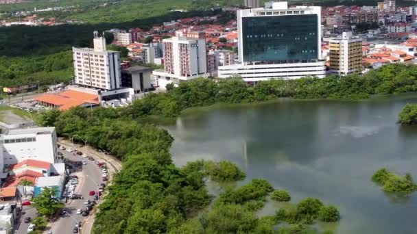 Panorama Amplio Paisaje Edificios Históricos Ciudad Capital Maranhao Centro Sao — Vídeo de stock