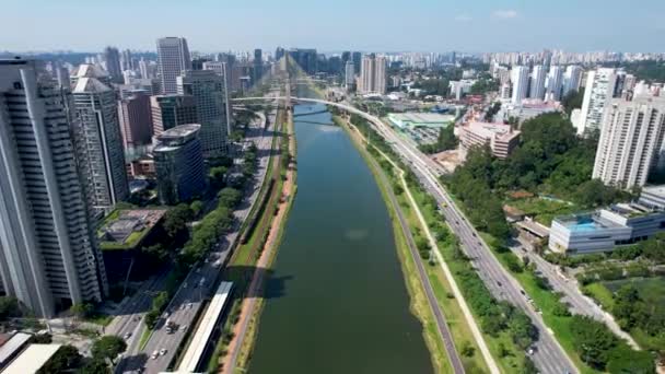 Oficinas Edificios Corporativos Carretera Pinheiros Centro Sao Paulo Brasil Distrito — Vídeos de Stock