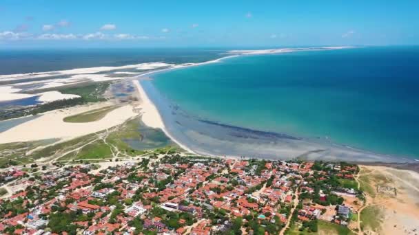 Jericoacoara Ceara Βραζιλία Εναέρια Τοπίο Τροπικό Τοπίο Παραλία Για Διακοπές — Αρχείο Βίντεο
