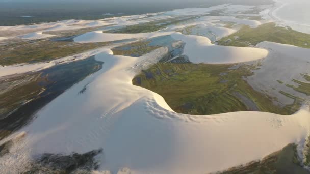 Panorama Vista Aérea Jericoacoara Ceará Brasil Cênicas Dunas Verão Praia — Vídeo de Stock