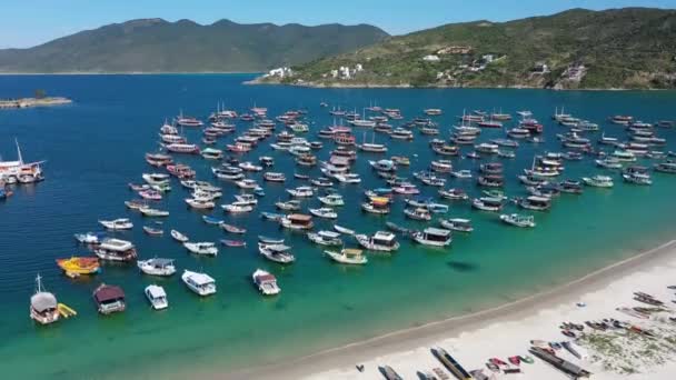 Fantastiskt Karibiska Vatten Kuststaden Sjöarna Region Rio Janeiro Brasilien Brasiliansk — Stockvideo