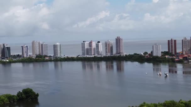 Panning Ampla Paisagem Edifícios Históricos Capital Cidade Maranhão Centro São — Vídeo de Stock