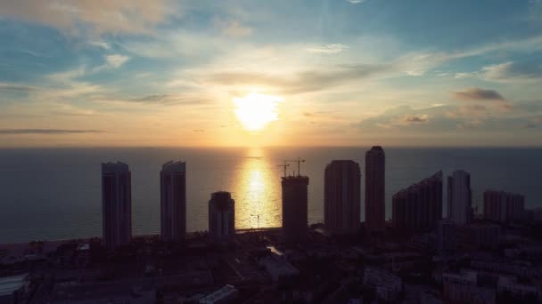 Воздушный Пейзаж Мирного Ландшафта Знаменитом Прибрежном Городе Майами Соединенные Штаты — стоковое видео