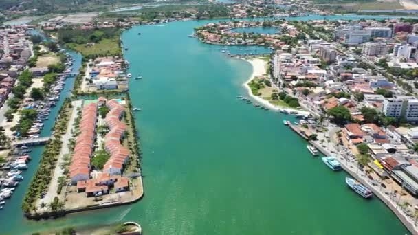 Eau Turquoise Ville Côtière Région Des Lacs Tourisme Région Historique — Video