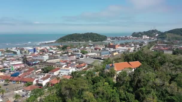 Atemberaubender Blick Auf Die Küstenstadt Itanhaem Sao Paulo Brasilien Südküste — Stockvideo