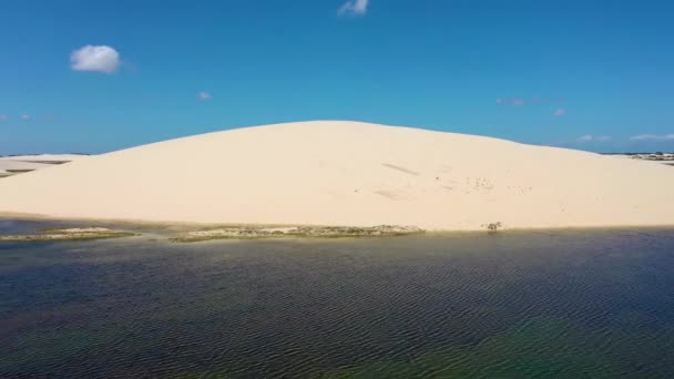 Jericoacoara Ceara Brasilien Flygfoto Landskap Tropisk Strand Landskap För Semester — Stockvideo