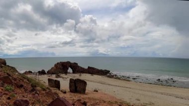 Zaman aşımı plajı. Tropik bir manzara. Yaz seyahatleri. Jericoacoara Ceara Brezilya.