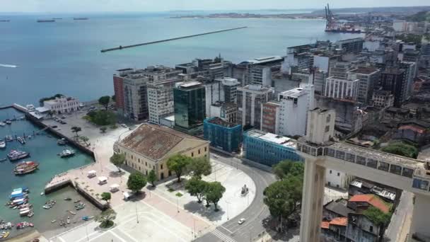 Salvador Bahia Brezilya Şehir Merkezi Turizm Kartpostalındaki Tarihi Binalar Şehrin — Stok video