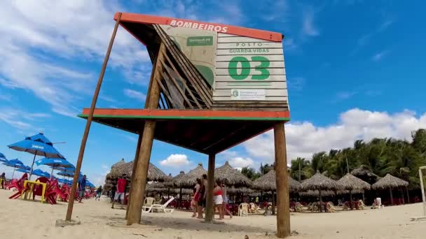 Παραλία Timelapse Τροπικό Τοπίο Καλοκαιρινούς Προορισμούς Fortaleza Ceara Βραζιλία — Αρχείο Βίντεο