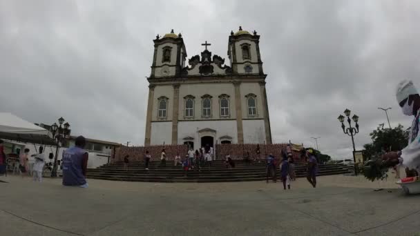 Bonfim Kyrka Centrala Salvador Bahia Brasilien Historiska Byggnader Turism Vykort — Stockvideo