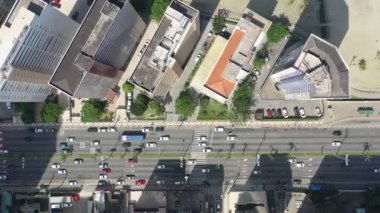 Sao Paulo Brezilya Sao Vicente eyaletinin geniş çaplı taraması. Popüler sahil manzarası. Sao Paulo 'nun güney sahili tropik seyahat için. Kıyı manzarası.