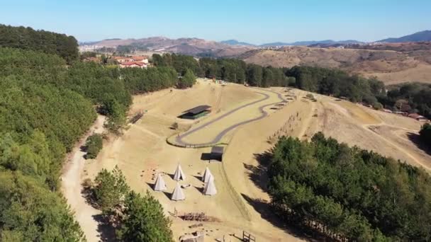 Kırsal Alanda Panoramik Kızılderili Çadırı Manzarası Pocos Caldas Minas Gerais — Stok video