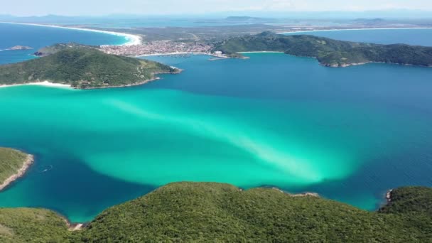 Superbe Eau Caribéenne Ville Côtière Région Des Lacs Rio Janeiro — Video