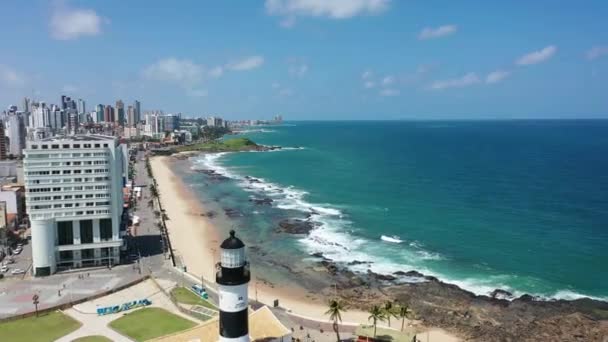 Bahia Brazília Salvador Államának Városképe Trópusi Jelenet Turizmus Város Észak — Stock videók