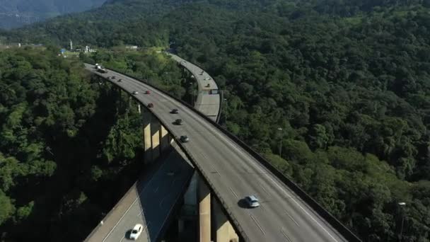 파노라마 사진에는 고속도로 보인다 브라질리아 해안으로 도로에 전설적 건축물 — 비디오