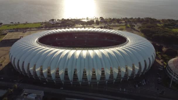 Zachód Słońca Stadionie Sportowym Centrum Porto Alegre Brazylia Stan Rio — Wideo stockowe