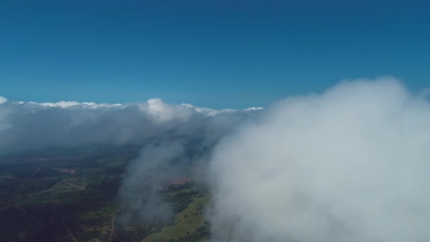 Nebel Morgen Sonnenstrahlen Über Den Wolken Sonnenscheinwetter Sonnenaufgang Bewölkt Himmel — Stockvideo