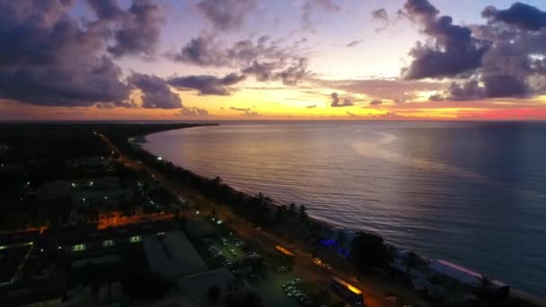 Napkelte Trópusi Strandon Nyári Táj Bahia Brazíliában Porto Seguro Beach — Stock videók