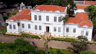 Sao Paulo Brezilya 'daki Butantan Enstitüsü genel merkezi. Coronavirus Aşı Fabrikası ortağı Sinovac Laboratuvarı Çin. Butantan Enstitüsü Covid-19 Aşı Fabrikası. Coronavirus aşısı.