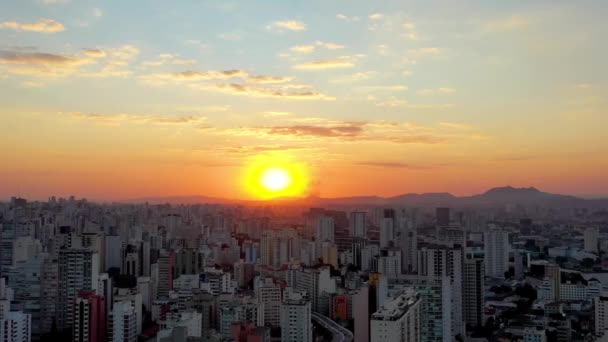 Zonsondergang Het Centrum Van Sao Paulo Brazilië Downtown District Bij — Stockvideo