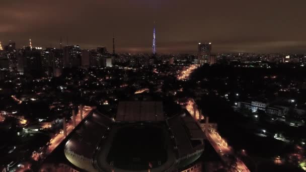 Stadtbild Von Sao Paulo Brasilien Atemberaubende Landschaft Des Sportzentrums Der — Stockvideo