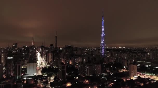 Cityscape Dari Sao Paulo Brazil Pemandangan Yang Menakjubkan Dari Pusat — Stok Video
