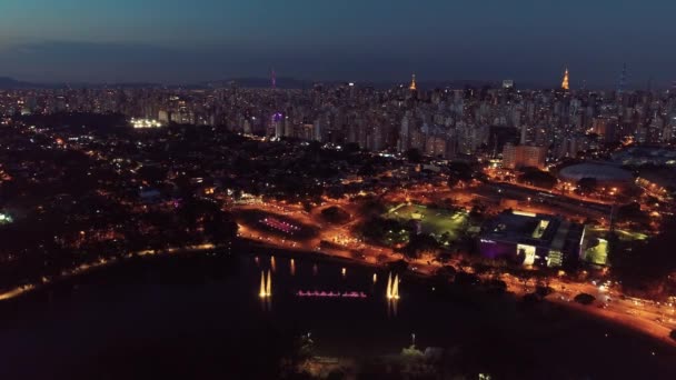 Nachtbild Der Innenstadt Von Sao Paulo Brasilien Stadtbild Von Sao — Stockvideo