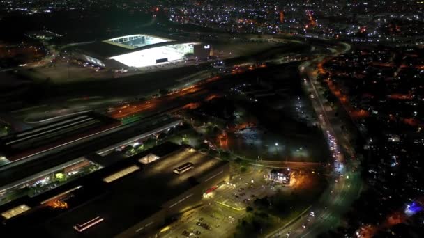 Stunning Landscape Sports Centre Downtown District Sao Paulo Brazil Soccer — Stock Video